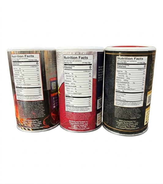 Pepper Belly Pete’s 3‑Pack Assorted Seasonings – Southern, BBQ & Creole Blends