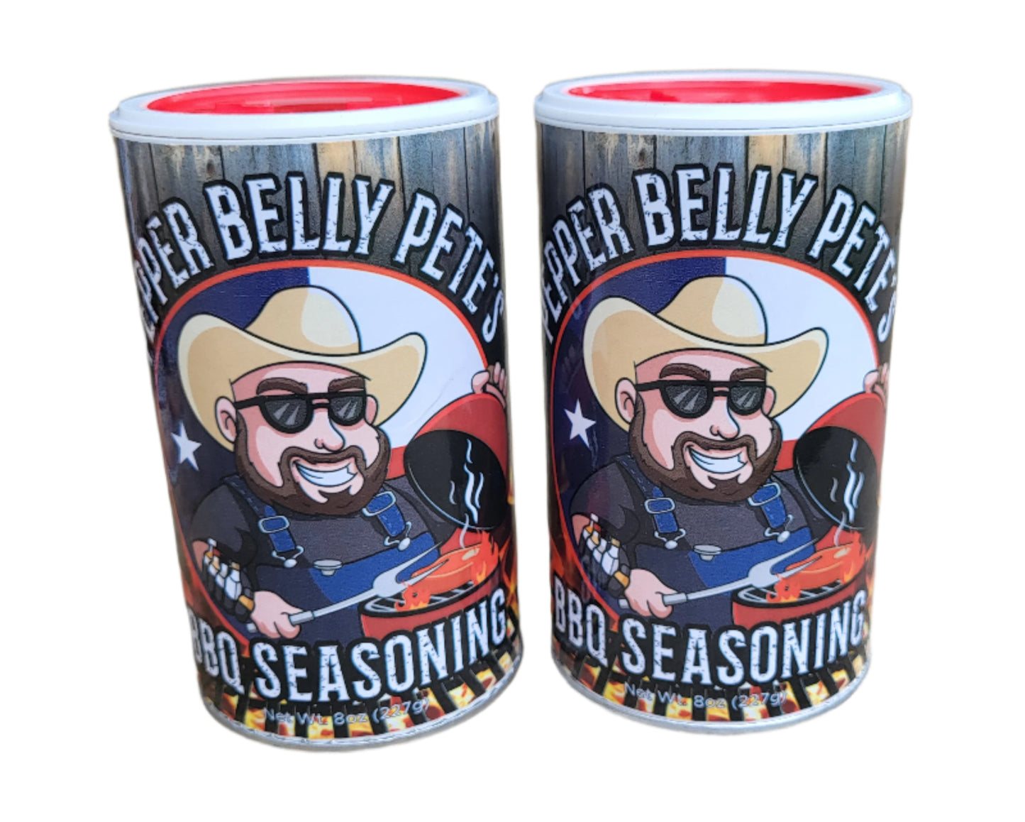 8 oz jar of Pepper Belly Pete’s BBQ Seasoning – sweet-smoky mesquite rub 2 pack