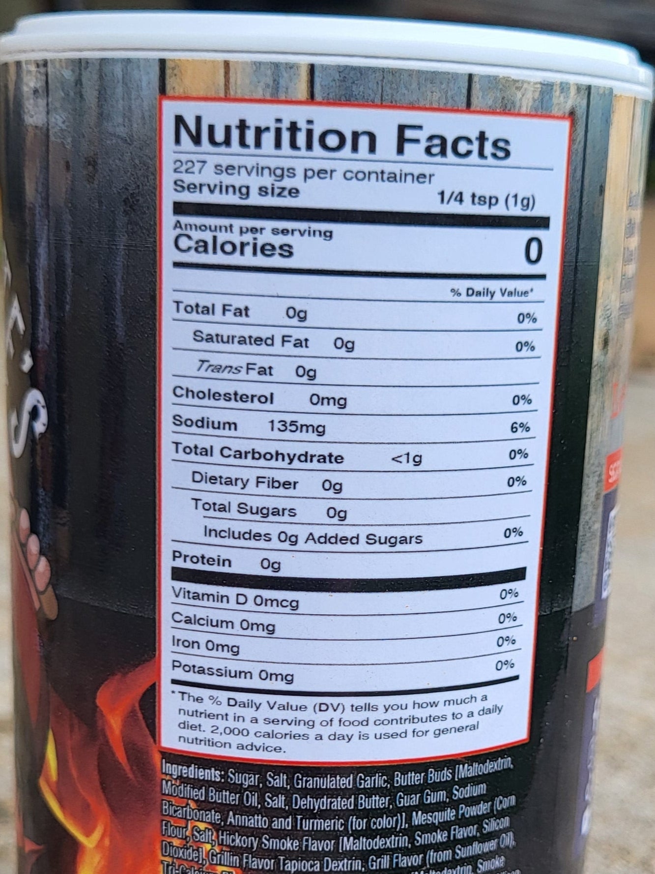 8 oz jar of Pepper Belly Pete’s BBQ Seasoning – sweet-smoky mesquite rub nutrition