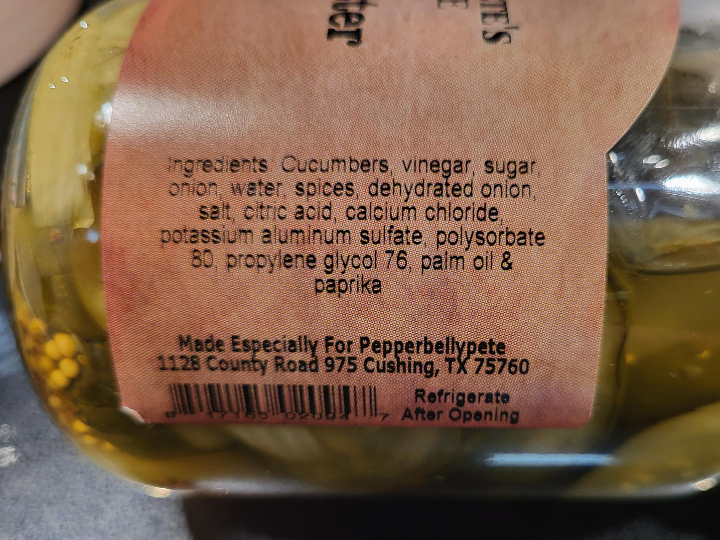 Jar of Pepper Belly Pete’s Bread & Butter Pickles – sweet and tangy flavor ingredients