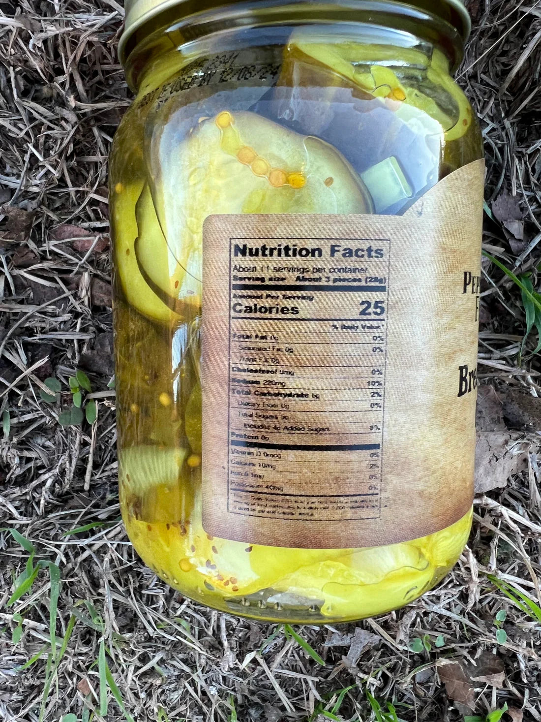 Jar of Pepper Belly Pete’s Bread & Butter Pickles – sweet and tangy flavor nutrition