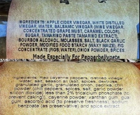 Pepper Belly Pete’s Ultimate Combo — Zippy-Zap and Worshyoursister sauces, 5 oz bottles ingredients