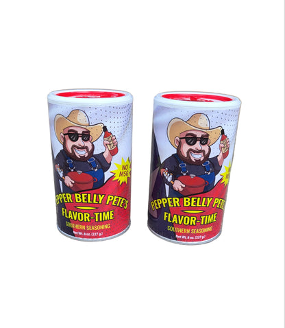 Pepper Belly Pete’s Flavor‑Time Southern Seasoning – 8 oz No‑MSG 2‑Pack