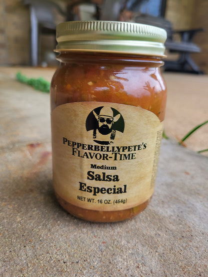 Pepper Belly Pete’s Salsa Especial – 16 oz Medium-Heat Mexican-Style Salsa