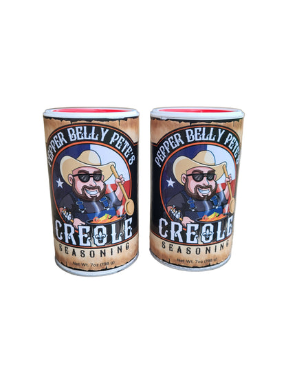 Pepper Belly Pete’s Creole Seasoning – 7 oz Bold Bayou Blend - 2 pack