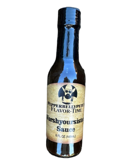 Pepper Belly Pete’s Worshyoursister Sauce – 5 oz Premium Worcestershire Sauce with Bold, Tangy, Umami-Rich Flavor