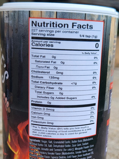 8 oz jar of Pepper Belly Pete’s BBQ Seasoning – sweet-smoky mesquite rub nutrition