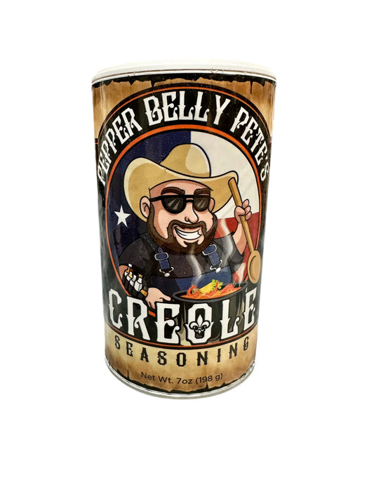 7 oz jar of Pepper Belly Pete’s Creole Seasoning – Bayou blend for gumbo, seafood, veggies single