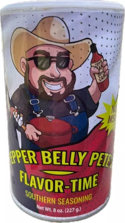 8 oz jar of Pepper Belly Pete’s Flavor‑Time Southern Seasoning blend