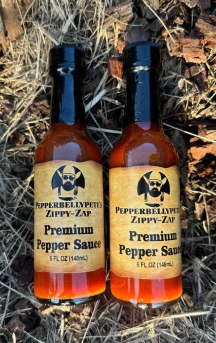 PEPPER BELLY PETE'S 2 PACK ZIPPY-ZAP PREMIUM PEPPER SAUCE - (2) 5 OZ BOTTLES